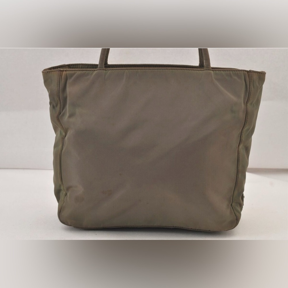 Authentic PRADA Nylon Tessuto Shoulder Tote Bag Khaki - Picture 3 of 12